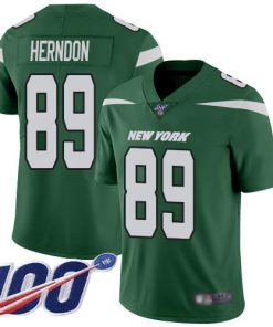 Nike New York Jets #89 Chris Herndon Green Team Color Stitched NFL 100th Season Vapor Limited Jersey