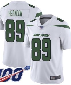 Nike New York Jets #89 Chris Herndon White Stitched NFL 100th Season Vapor Limited Jersey