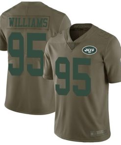 Nike New York Jets #95 Quinnen Williams Olive Stitched NFL Limited 2017 Salute To Service Jersey