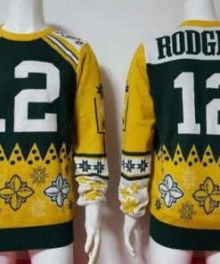 Nike Packers #12 Aaron Rodgers Green/Yellow Ugly Sweater
