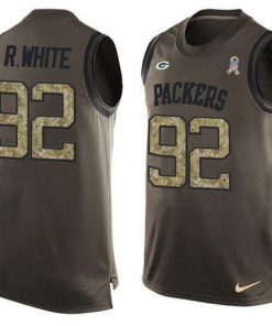 Nike Packers #92 Reggie White Green Stitched Limited Salute To Service Tank Top Jersey