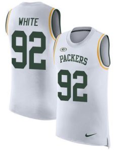 Nike Packers #92 Reggie White White Stitched Limited Rush Tank Top Jersey