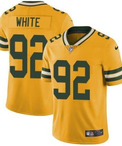 Nike Packers #92 Reggie White Yellow Stitched Limited Rush Jersey