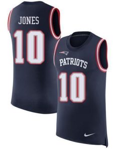 Nike Patriots #10 Mac Jones Edelman Navy Blue Team Color Stitched NFL Limited Rush Tank Top Jersey