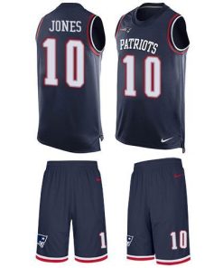 Nike Patriots #10 Mac Jones Edelman Navy Blue Team Color Stitched NFL Limited Tank Top Suit Jersey