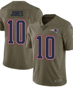 Nike Patriots #10 Mac Jones Olive Stitched NFL Limited 2017 Salute To Service Jersey
