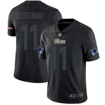Nike Patriots #11 Julian Edelman Black Stitched NFL Limited Rush Impact Jersey
