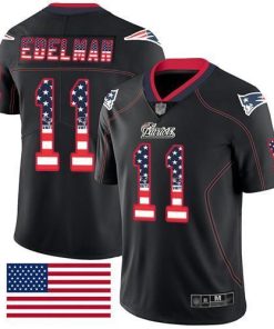 Nike Patriots #11 Julian Edelman Black Stitched NFL Limited Rush USA Flag Jersey