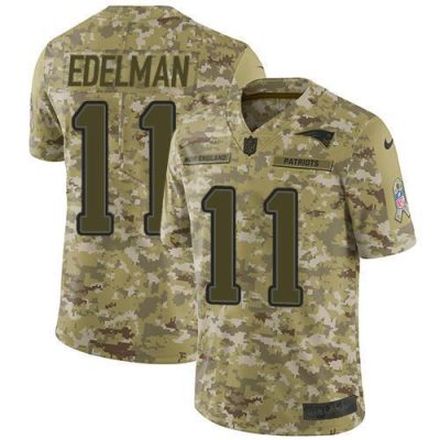 Nike Patriots #11 Julian Edelman Camo Stitched NFL Limited 2018 Salute To Service Jersey