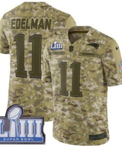 Nike Patriots #11 Julian Edelman Camo Super Bowl LIII Bound Stitched NFL Limited 2018 Salute To Service Jersey