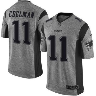 Nike Patriots #11 Julian Edelman Gray Stitched NFL Limited Gridiron Gray Jersey