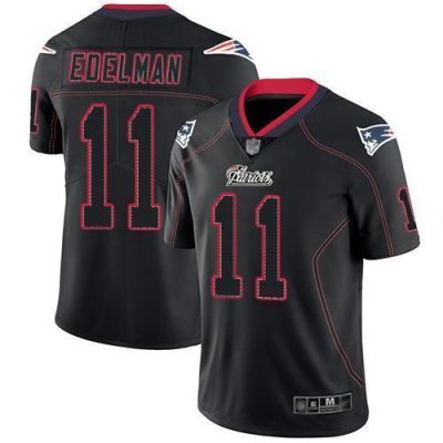 Nike Patriots #11 Julian Edelman Lights Out Black Stitched NFL Limited Rush Jersey