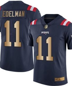 Nike Patriots #11 Julian Edelman Navy Blue Stitched NFL Limited Gold Rush Jersey
