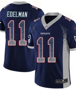 Nike Patriots #11 Julian Edelman Navy Blue Team Color Stitched NFL Limited Rush Drift Fashion Jersey