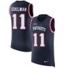Nike Patriots #11 Julian Edelman Navy Blue Team Color Stitched NFL Limited Rush Tank Top Jersey