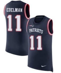 Nike Patriots #11 Julian Edelman Navy Blue Team Color Stitched NFL Limited Rush Tank Top Jersey