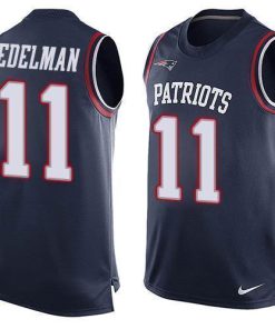 Nike Patriots #11 Julian Edelman Navy Blue Team Color Stitched NFL Limited Tank Top Jersey