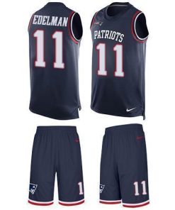 Nike Patriots #11 Julian Edelman Navy Blue Team Color Stitched NFL Limited Tank Top Suit Jersey