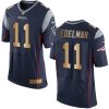 Nike Patriots #11 Julian Edelman Navy Blue Team Color Stitched NFL New Elite Gold Jersey