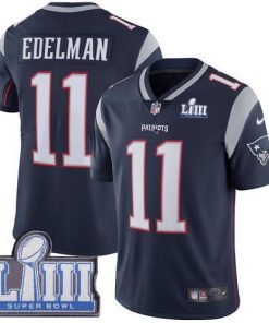 Nike Patriots #11 Julian Edelman Navy Blue Team Color Super Bowl LIII Bound Stitched NFL Vapor Untouchable Limited Jersey