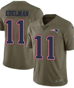 Nike Patriots #11 Julian Edelman Olive Stitched NFL Limited 2017 Salute To Service Jersey