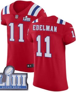 Nike Patriots #11 Julian Edelman Red Alternate Super Bowl LIII Bound Stitched NFL Vapor Untouchable Elite Jersey