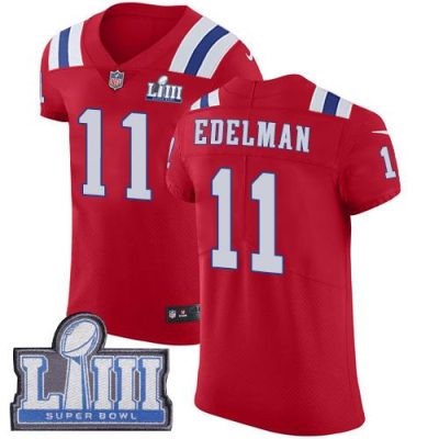Nike Patriots #11 Julian Edelman Red Alternate Super Bowl LIII Bound Stitched NFL Vapor Untouchable Elite Jersey