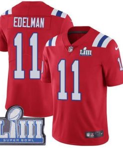 Nike Patriots #11 Julian Edelman Red Alternate Super Bowl LIII Bound Stitched NFL Vapor Untouchable Limited Jersey