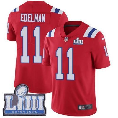 Nike Patriots #11 Julian Edelman Red Alternate Super Bowl LIII Bound Stitched NFL Vapor Untouchable Limited Jersey