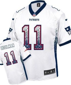 Nike Patriots #11 Julian Edelman White Stitched NFL Elite Drift Fashion Jersey