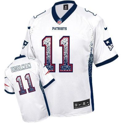 Nike Patriots #11 Julian Edelman White Stitched NFL Elite Drift Fashion Jersey
