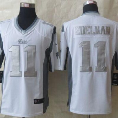 Nike Patriots #11 Julian Edelman White Stitched NFL Limited Platinum Jersey
