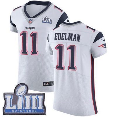 Nike Patriots #11 Julian Edelman White Super Bowl LIII Bound Stitched NFL Vapor Untouchable Elite Jersey