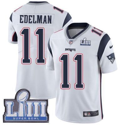 Nike Patriots #11 Julian Edelman White Super Bowl LIII Bound Stitched NFL Vapor Untouchable Limited Jersey