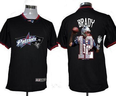 Nike Patriots #12 Tom Brady Black NFL Game All Star Fashion Jersey