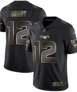 Nike Patriots #12 Tom Brady Black/Gold Stitched NFL Vapor Untouchable Limited Jersey