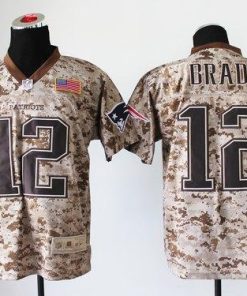 Nike Patriots #12 Tom Brady Camo Stitched NFL New Elite USMC Jersey