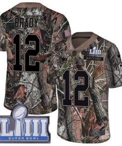Nike Patriots #12 Tom Brady Camo Super Bowl LIII Bound Stitched NFL Limited Rush Realtree Jersey