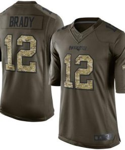Nike Patriots #12 Tom Brady Green Stitched NFL Limited 2015 Salute To Service Jersey