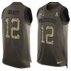 Nike Patriots #12 Tom Brady Green Stitched NFL Limited Salute To Service Tank Top Jersey