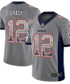 Nike Patriots #12 Tom Brady Grey Stitched NFL Limited Rush Drift Fashion Jersey