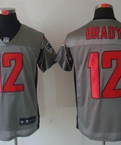 Nike Patriots #12 Tom Brady Grey Shadow Stitched NFL Elite Jersey