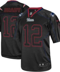 Nike Patriots #12 Tom Brady Lights Out Black Stitched NFL Elite Jersey