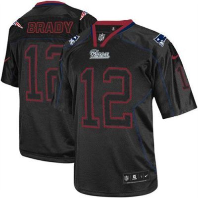Nike Patriots #12 Tom Brady Lights Out Black Stitched NFL Elite Jersey