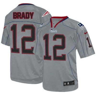 Nike Patriots #12 Tom Brady Lights Out Grey Stitched NFL Elite Jersey