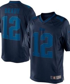 Nike Patriots #12 Tom Brady Navy Blue Stitched NFL Drenched Limited Jersey