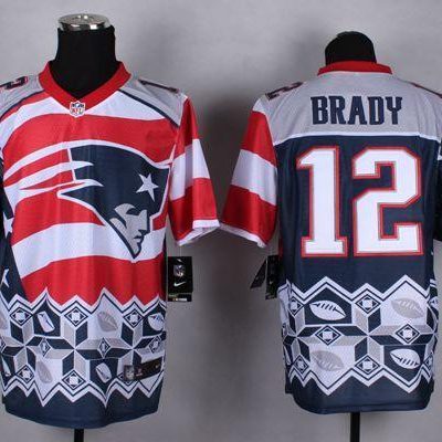 Nike Patriots #12 Tom Brady Navy Blue Stitched NFL Elite Noble Fashion Jersey