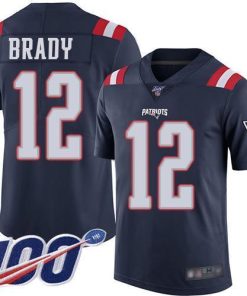 Nike Patriots #12 Tom Brady Navy Blue Stitched NFL Limited Rush 100th Season Jersey
