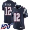 Nike Patriots #12 Tom Brady Navy Blue Team Color Stitched NFL 100th Season Vapor Limited Jersey