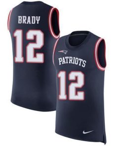 Nike Patriots #12 Tom Brady Navy Blue Team Color Stitched NFL Limited Rush Tank Top Jersey